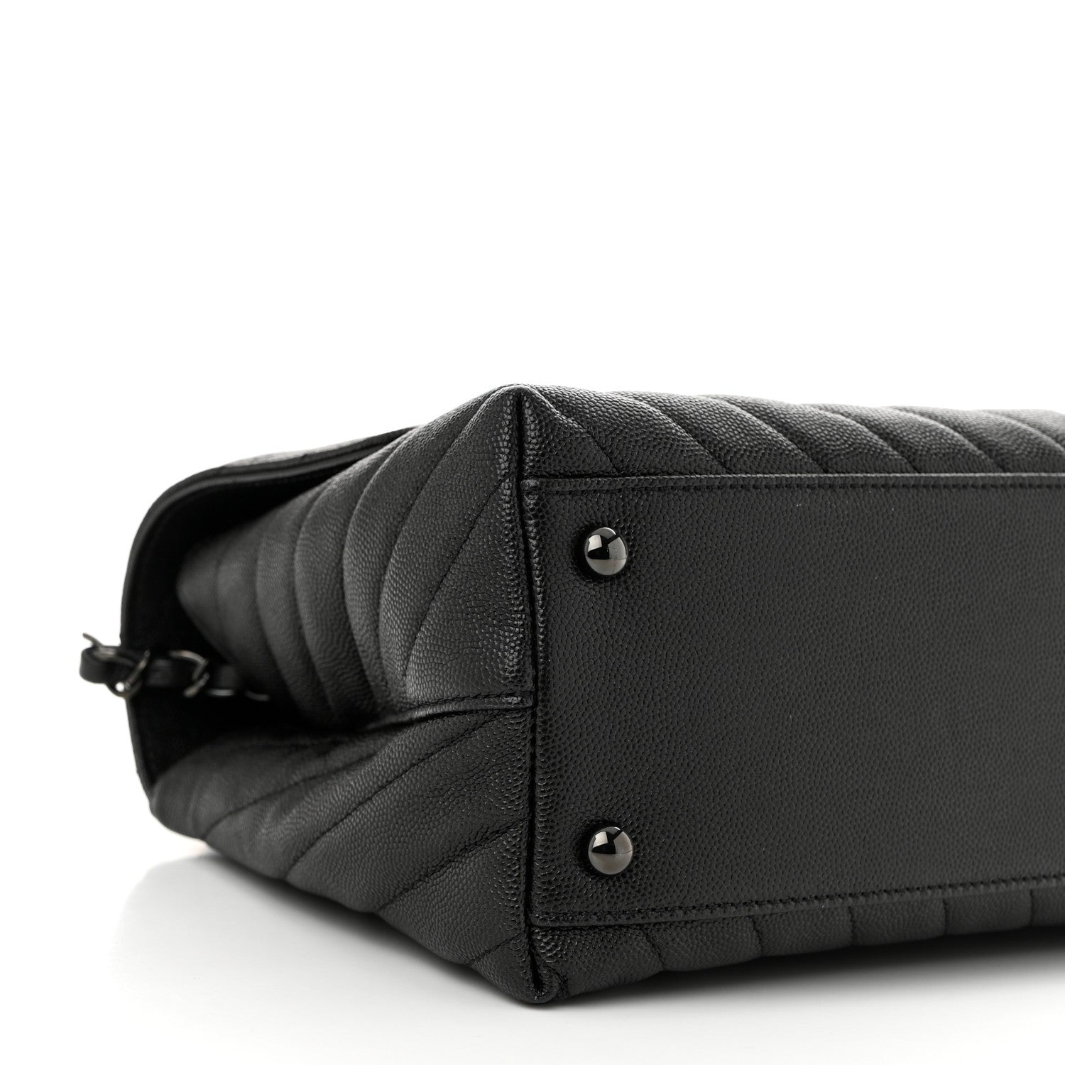 Chanel Caviar Chevron Quilted Small Coco Handle Flap So Black 9 of 11