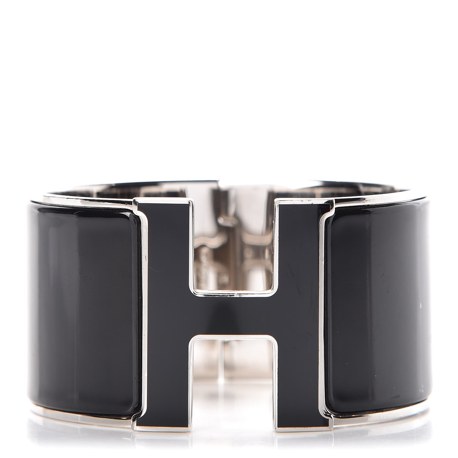Hermes Enamel Extra Wide Clic Clac H Bracelet GM Black 1 of 6