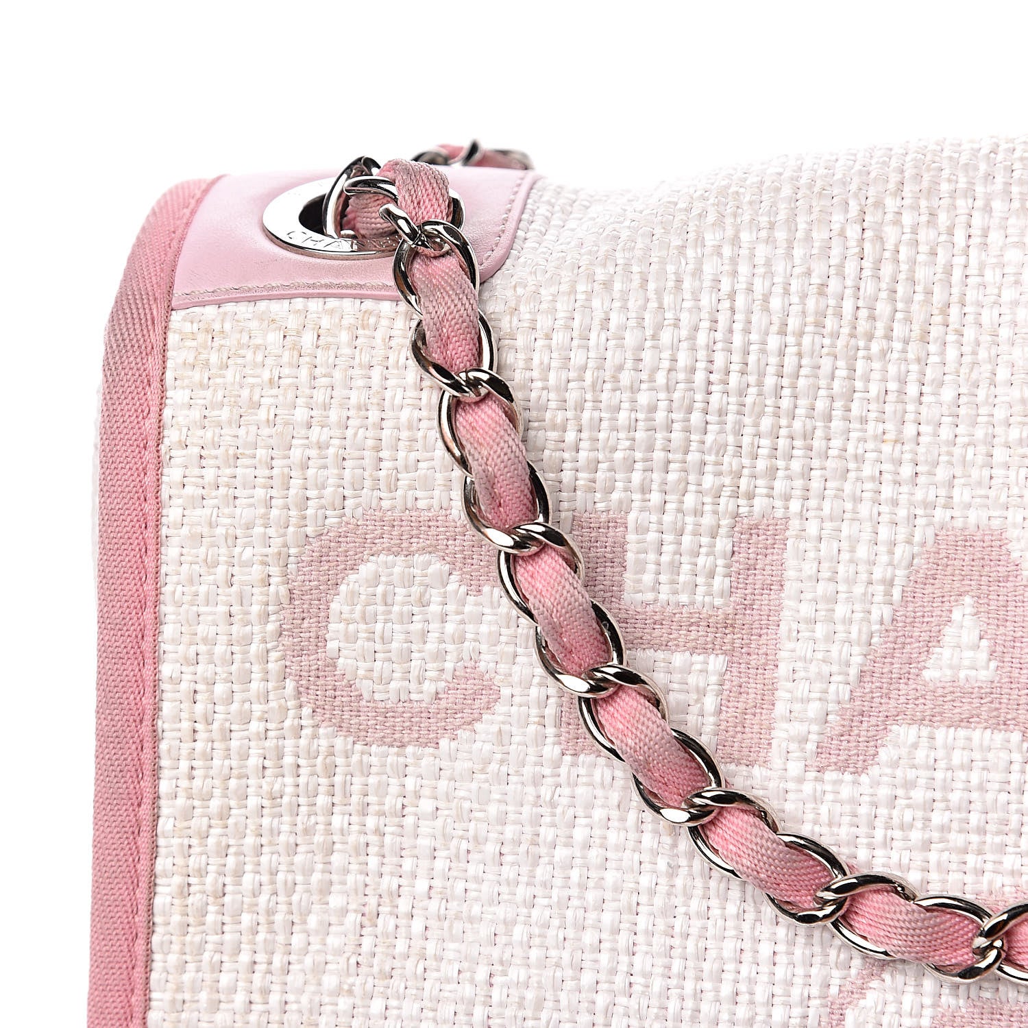 Chanel Woven Straw Raffia Small Deauville Messenger Light Pink 13 of 17
