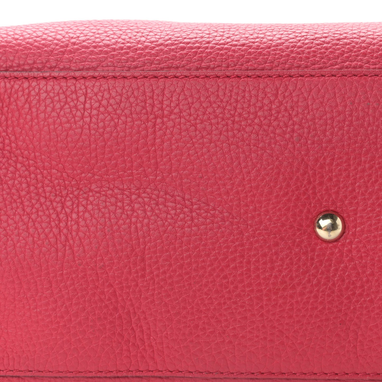 Pebbled Calfskin Bi-Color Medium Bamboo Shopper Tote Fuchsia Orange