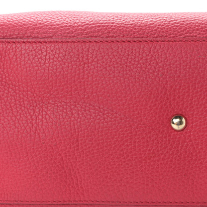 Gucci Pebbled Calfskin Bi-Color Medium Bamboo Shopper Tote Fuchsia Orange 27 of 37