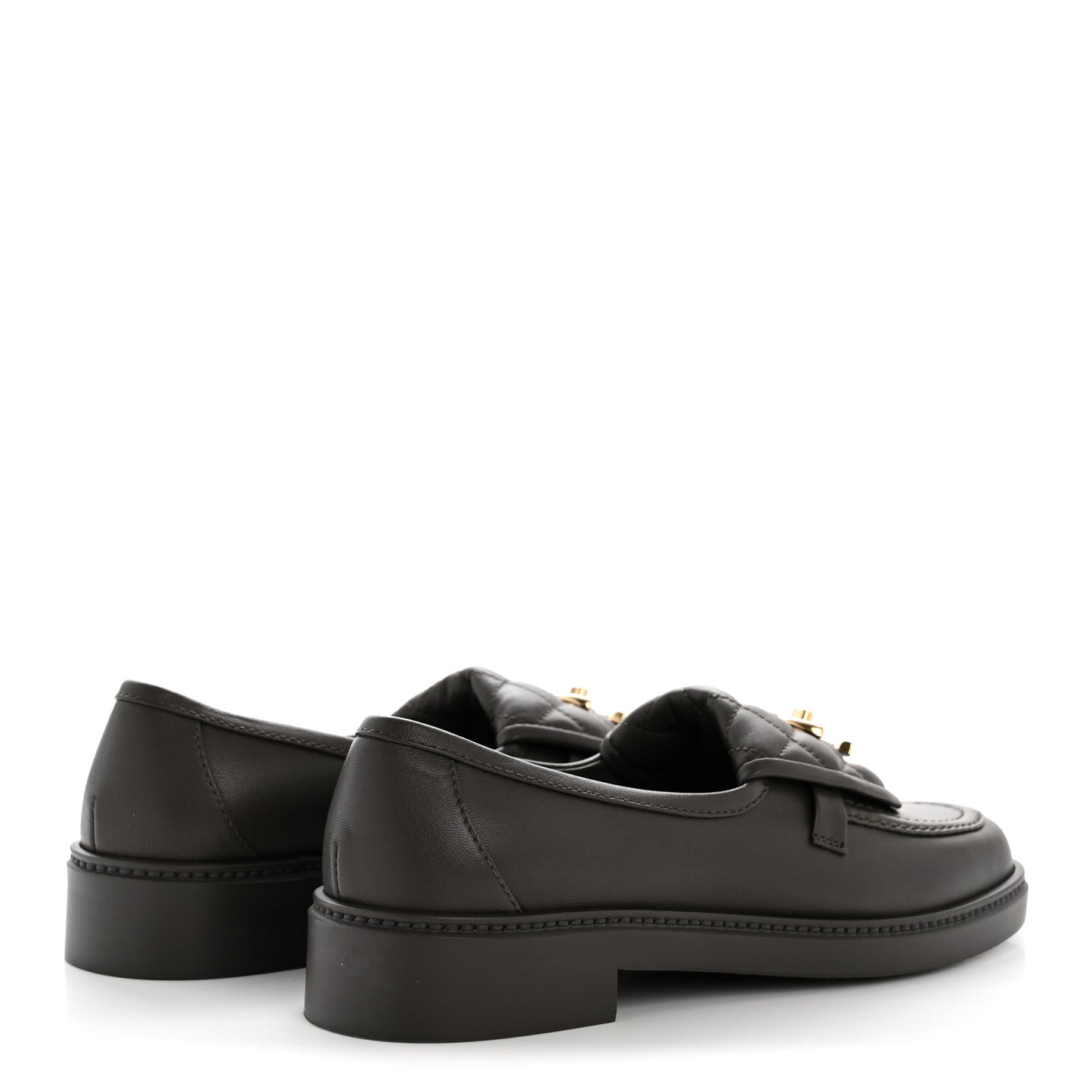 Lambskin Quilted CC Turnlock Loafers 37 Brown