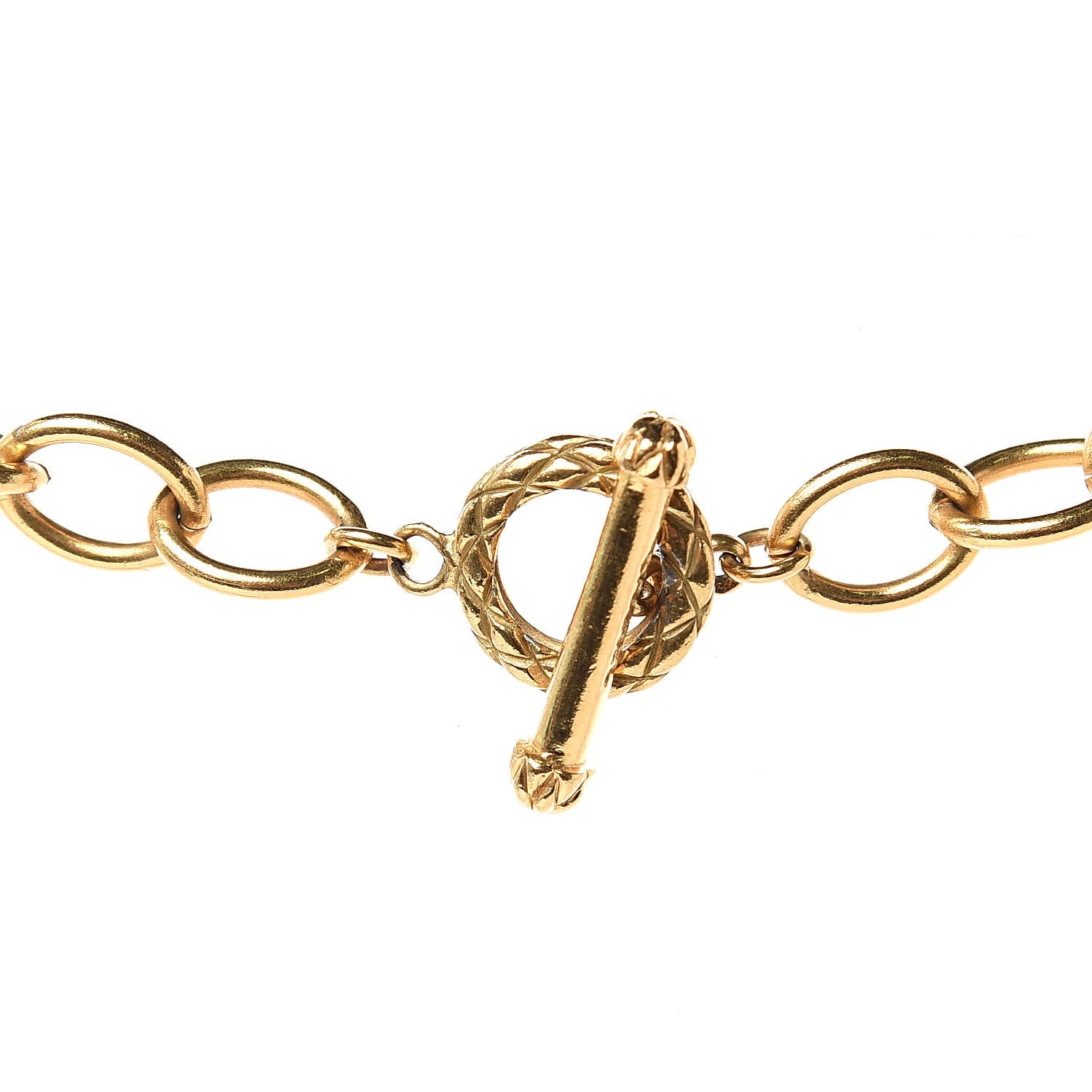 Chanel CC Heart Chain Pendant Necklace Gold 3 of 4