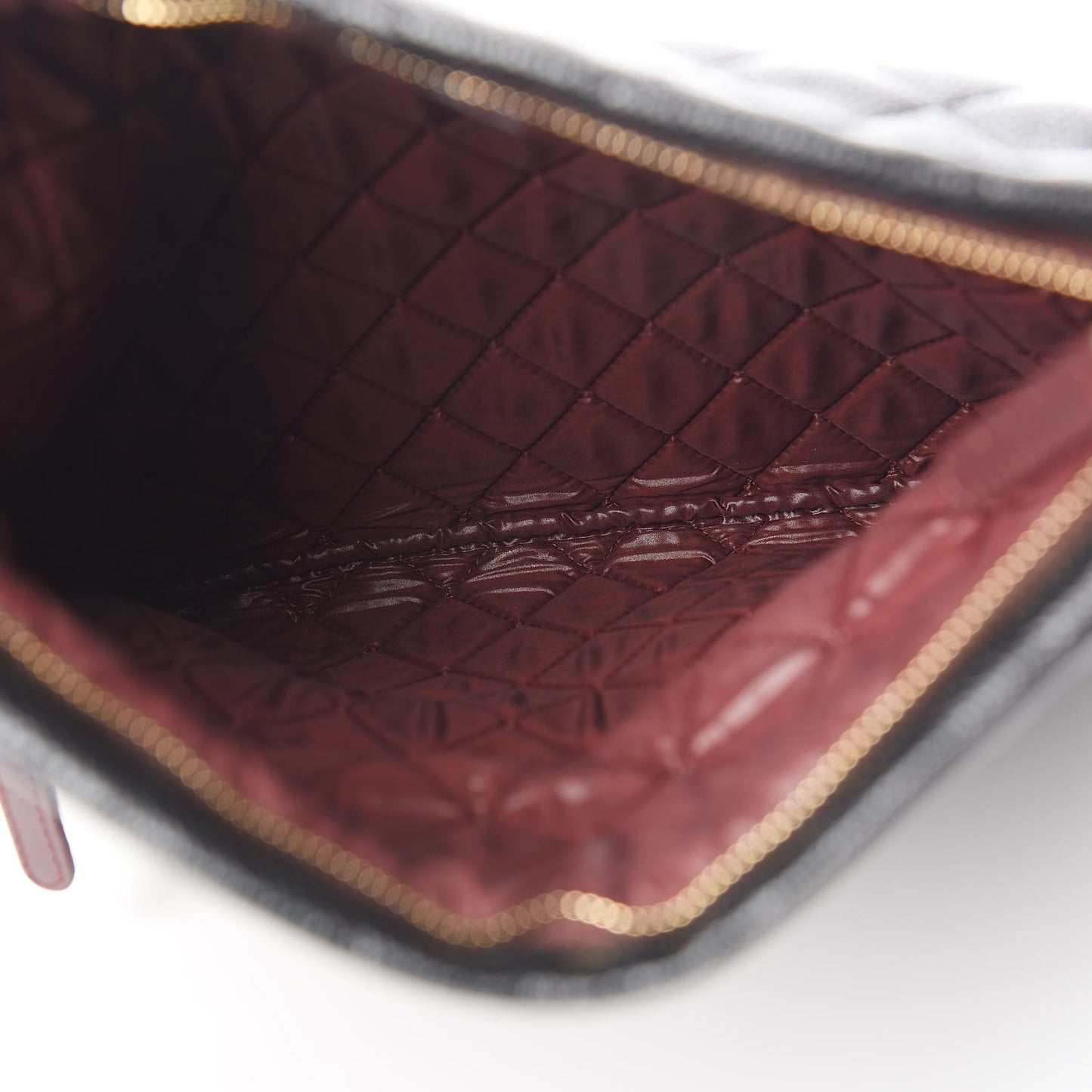 Caviar Quilted CC Beauty Clutch Black