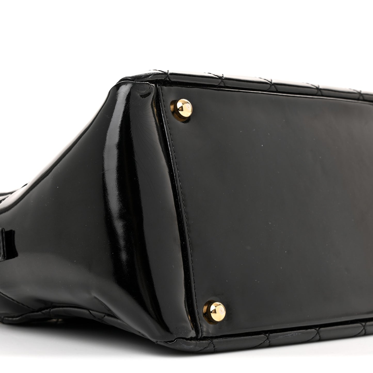 Patent Quilted Petit Timeless Tote PTT Black