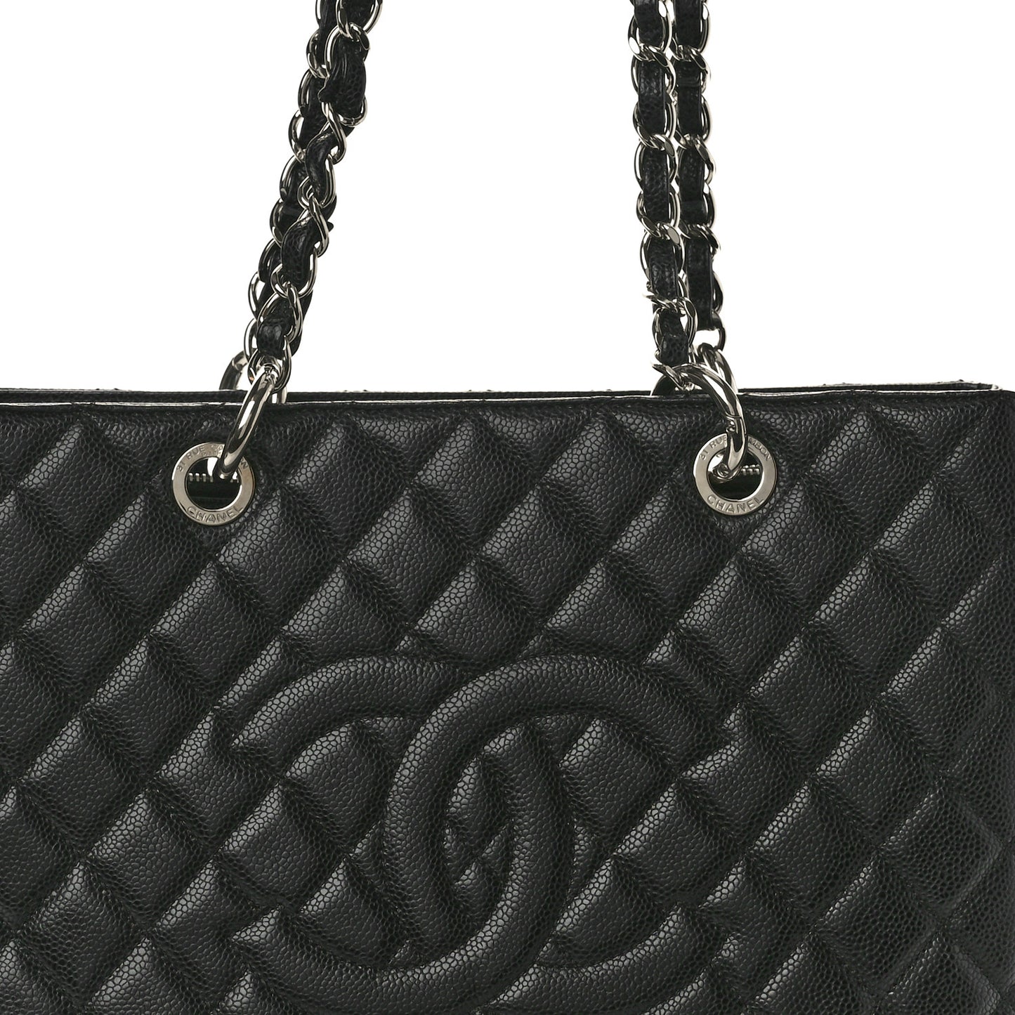 Caviar Quilted Grand Shopping Tote GST Black