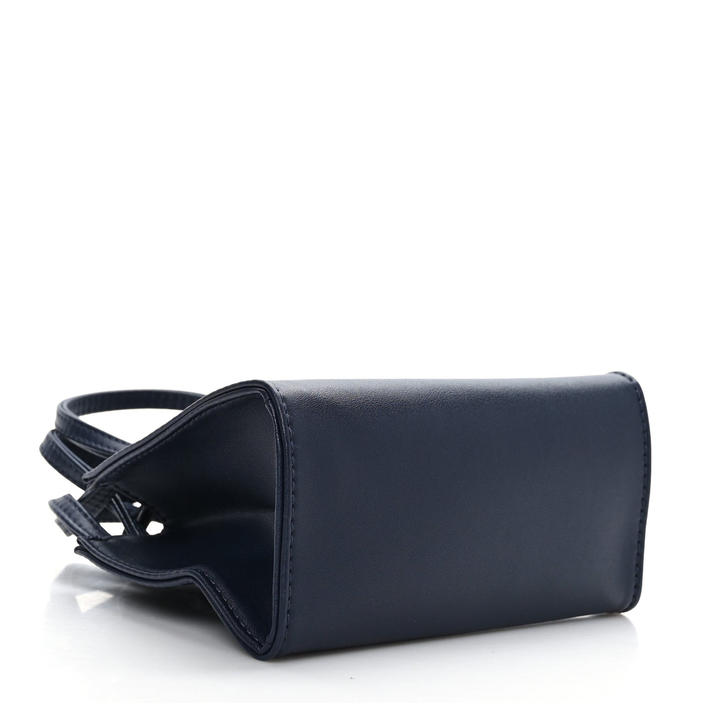 Vegan Leather Small Shopping Bag Navy