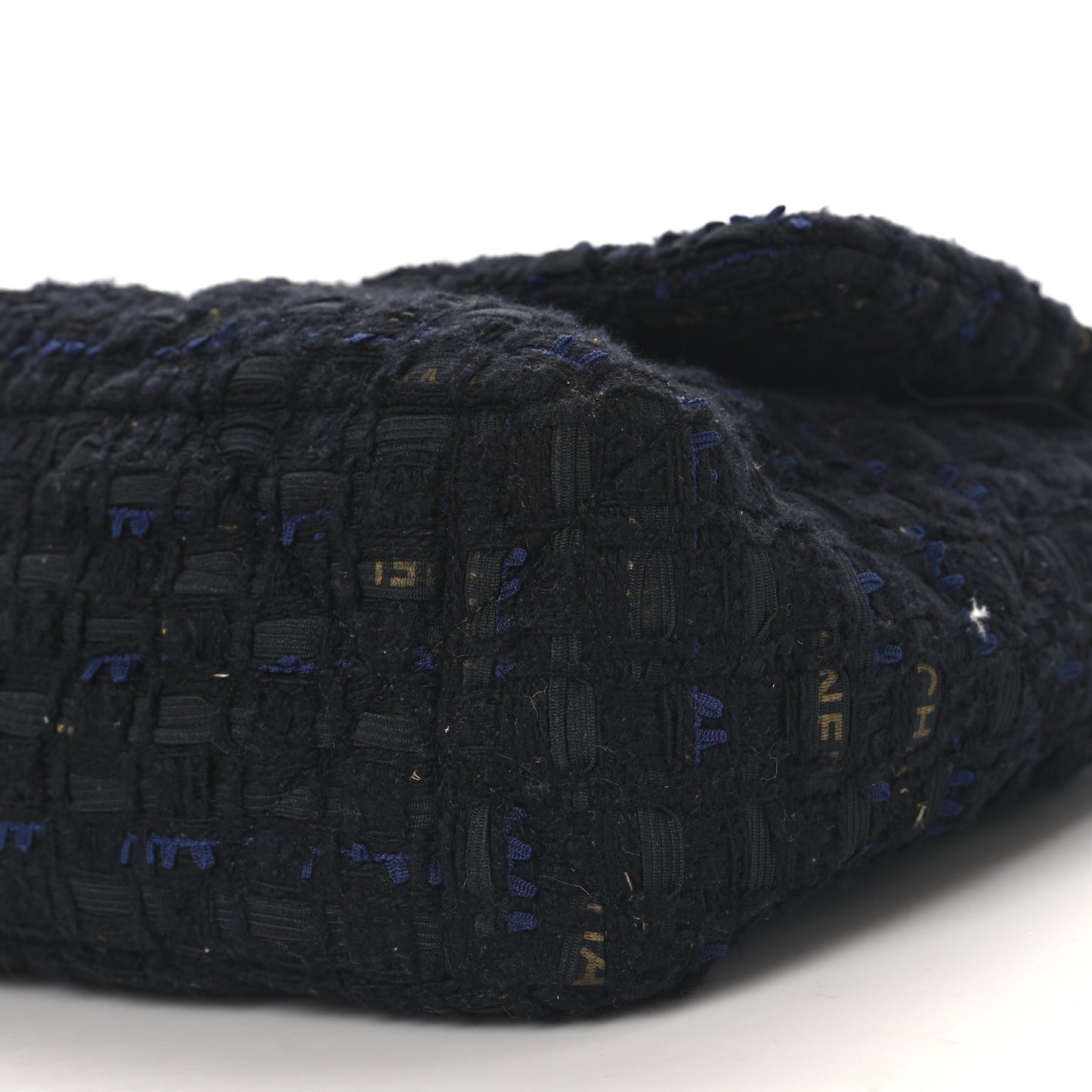 Tweed Quilted Large Chanel 19 Flap Black Navy Gold
