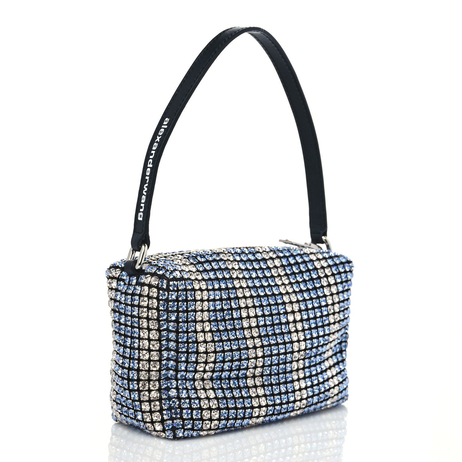 Alexander Wang Mesh Crystal Rhinestone Mini Heiress Pouch Blue Light 2 of 7
