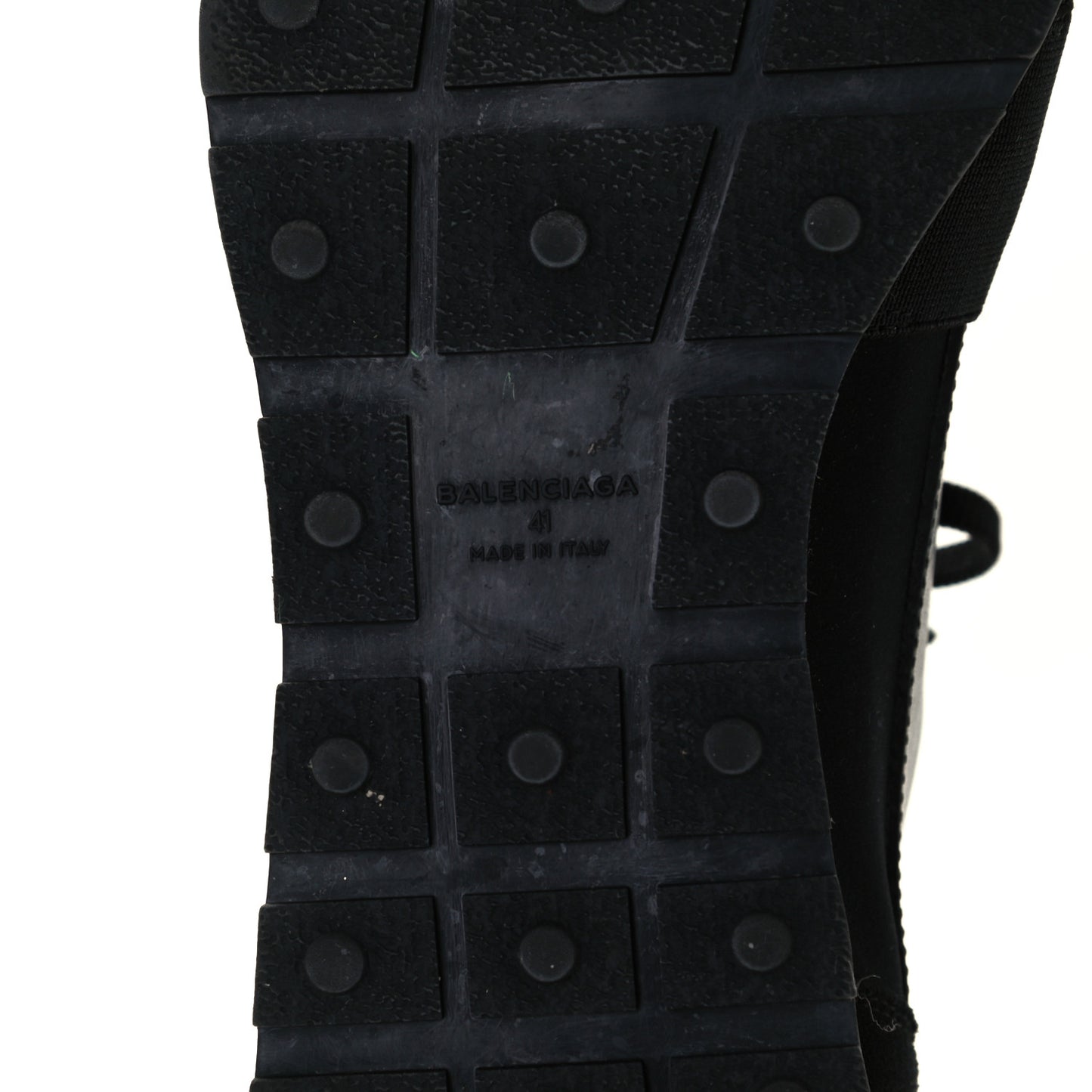 Calfskin Neoprene Mesh Suede Race Runner Sneakers 41 Black Yellow