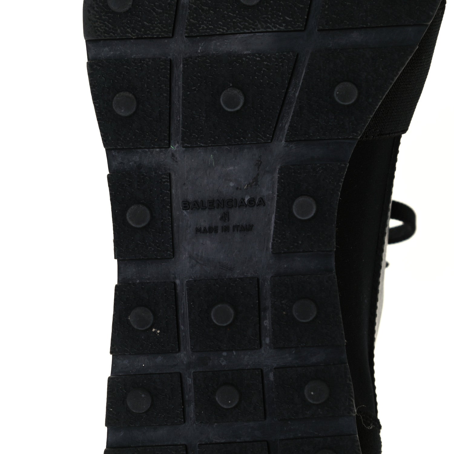 Balenciaga Calfskin Neoprene Mesh Suede Race Runner Sneakers 41 Black Yellow 8 of 10