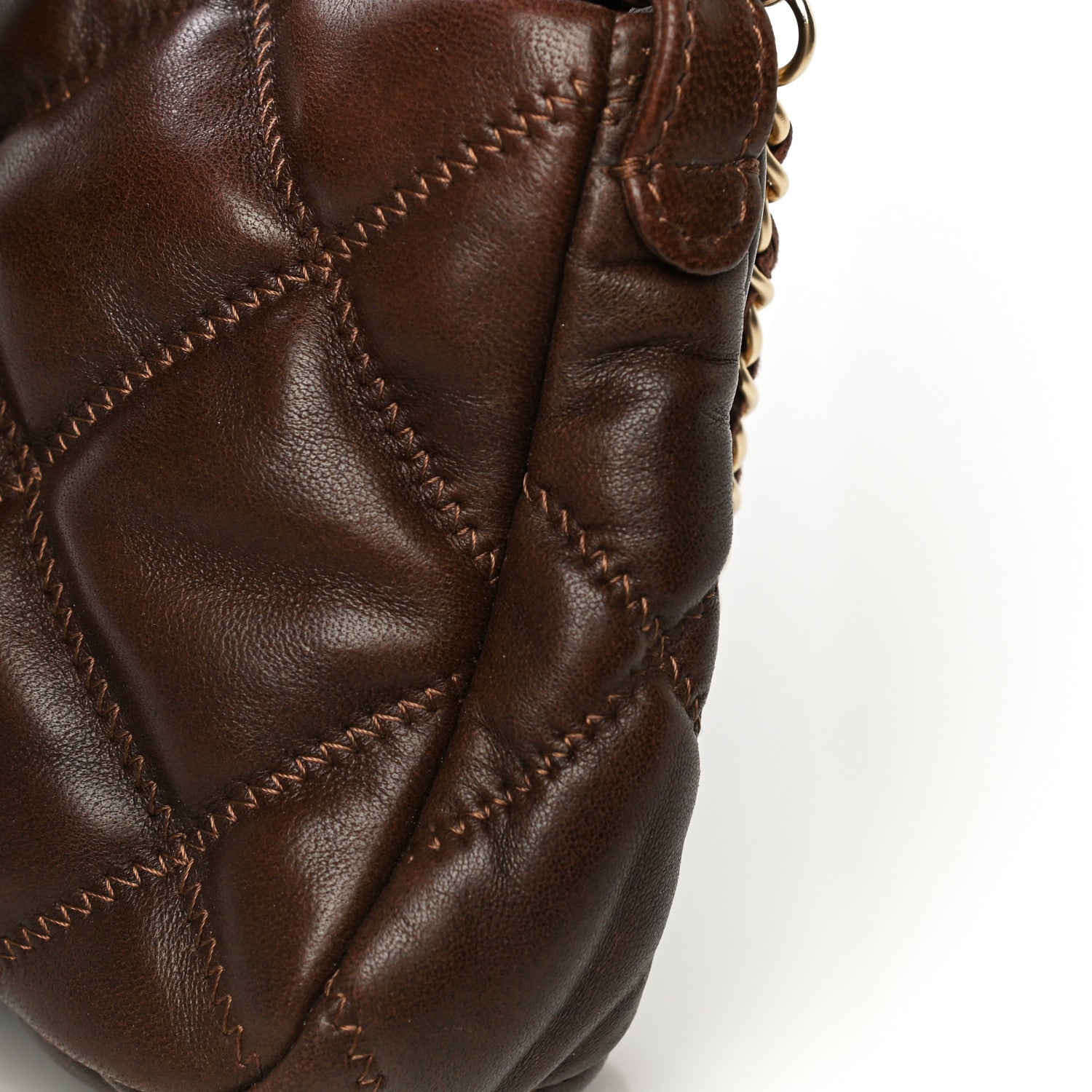 Chanel Lambskin Bubble Quilt Pochette Brown 16 of 16