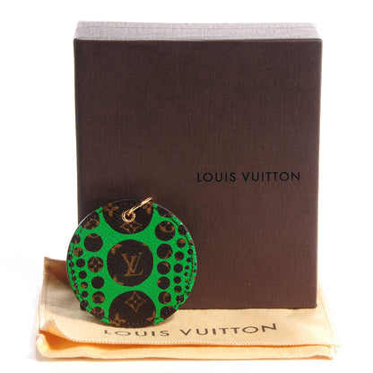 Louis Vuitton Monogram Kusama Pumpkin Dots Key Ring Green 4 of 4