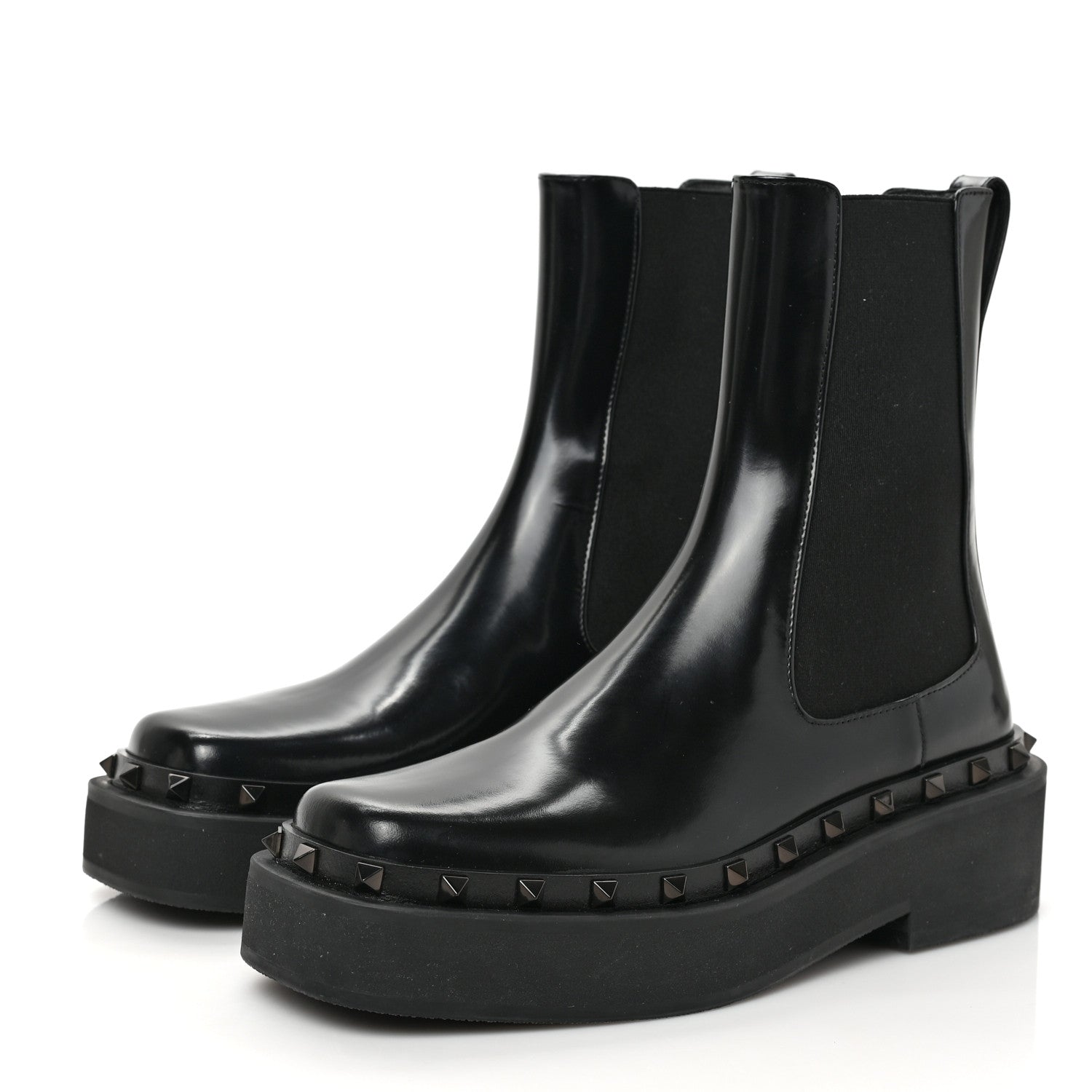 Valentino Garavani Calfskin Rockstud M-Way 30/50mm Beatle Boots 37.5 Black 3 of 7