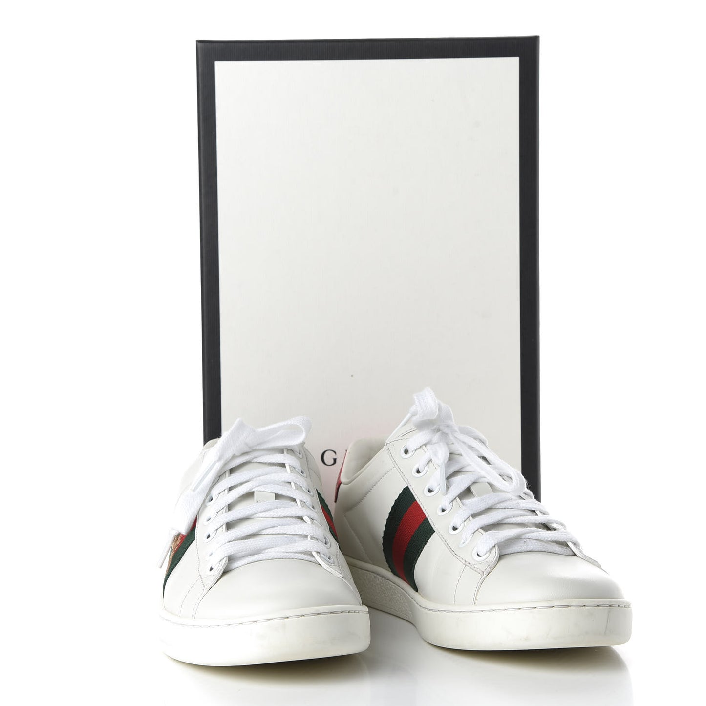 Calfskin Ayers Bee Embroidered Womens Ace Sneakers 38 White Green