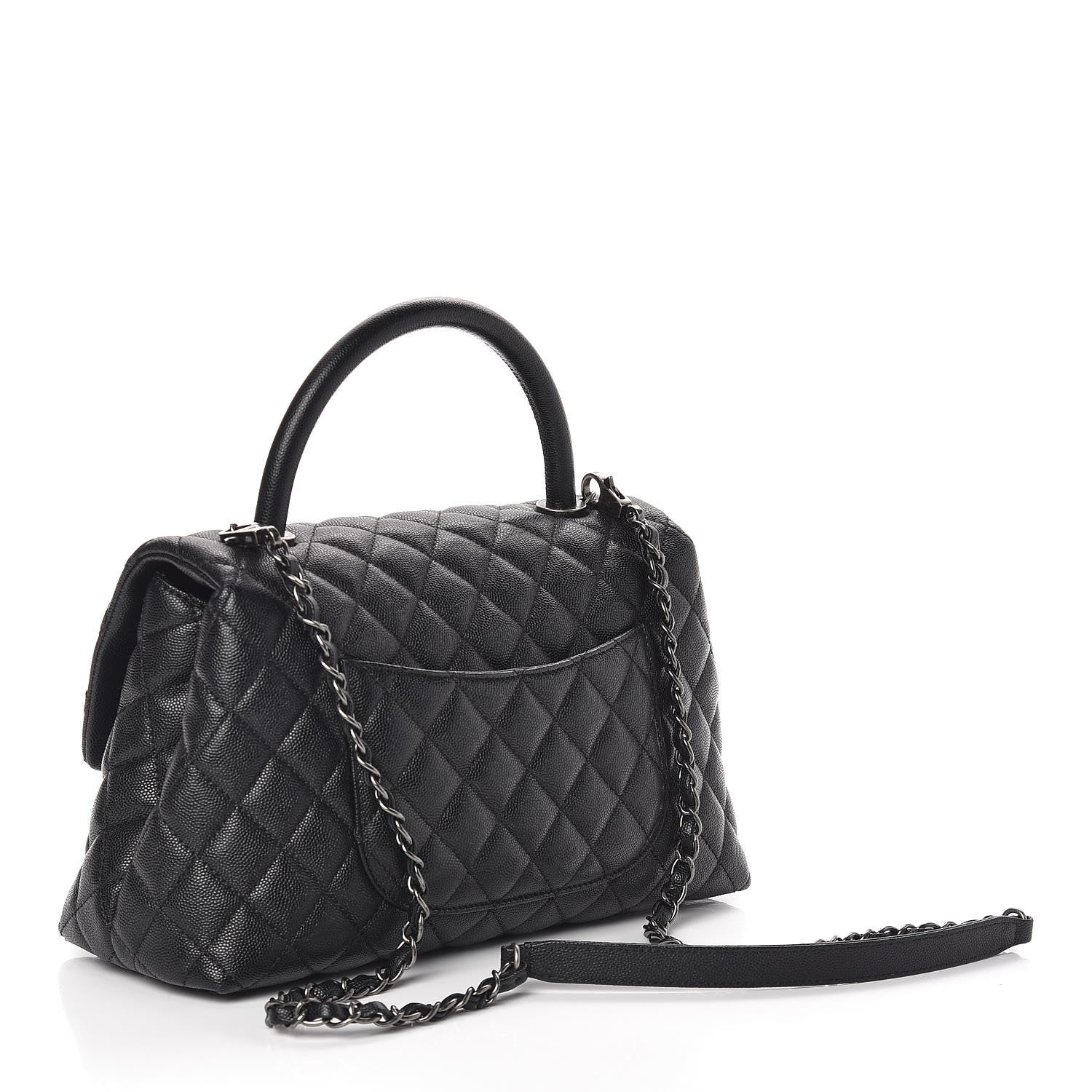 Chanel Caviar Quilted Small Coco Handle Flap Black 3 of 9