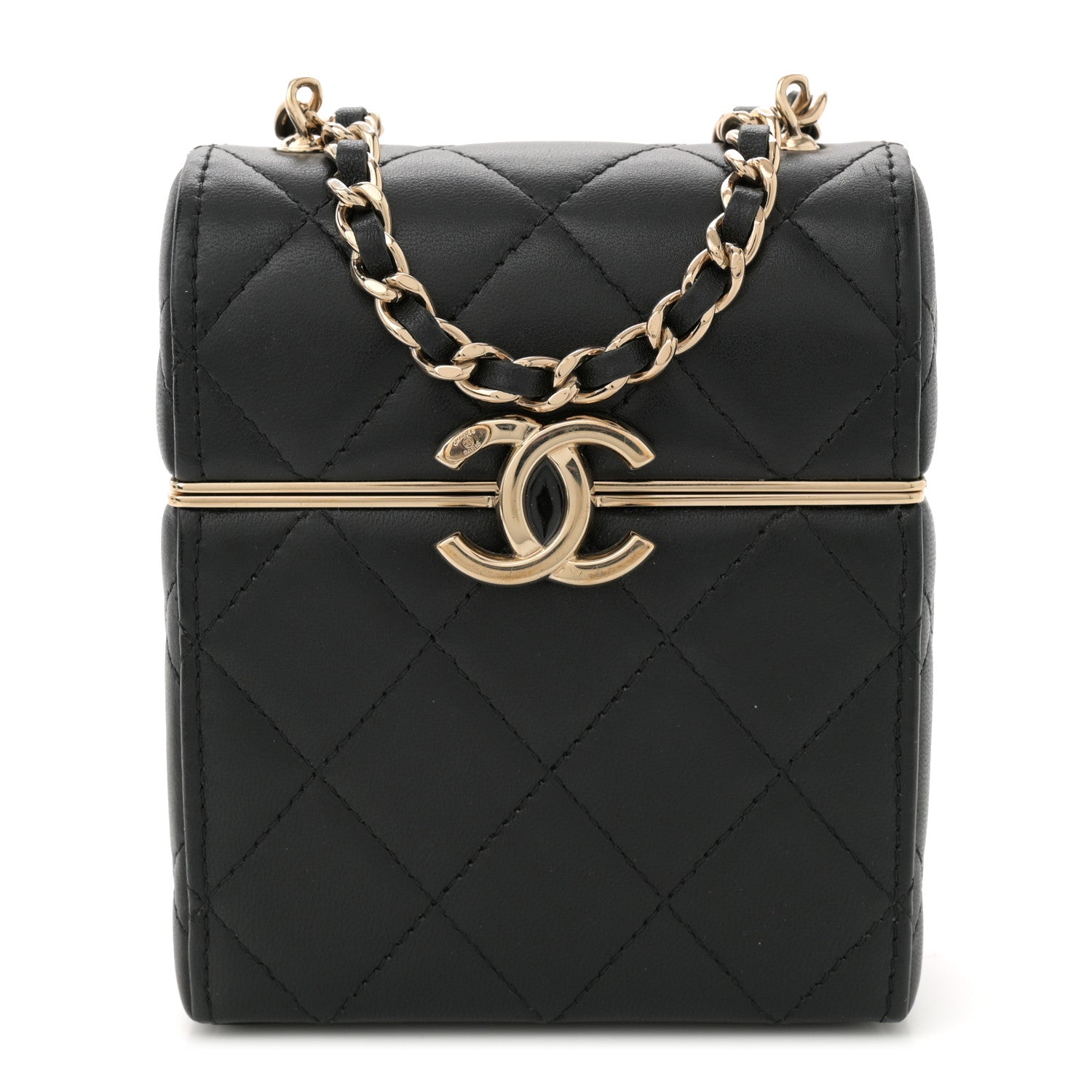 Chanel Lambskin Quilted Small Box With Chain Black 1 of 11