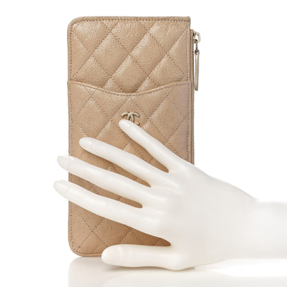 Chanel Iridescent Caviar Quilted Classic iPhone Pouch Dark Beige 2 of 10