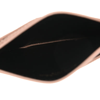 Saint Laurent Grain De Poudre Matelasse Chevron Monogram Credit Card Case Pale Pink 5 of 8