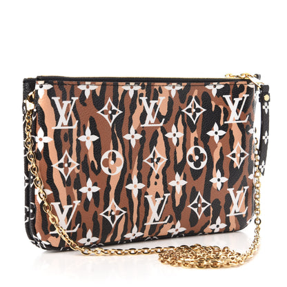 Louis Vuitton Monogram Giant Jungle Pochette Double Zip Black 3 of 10