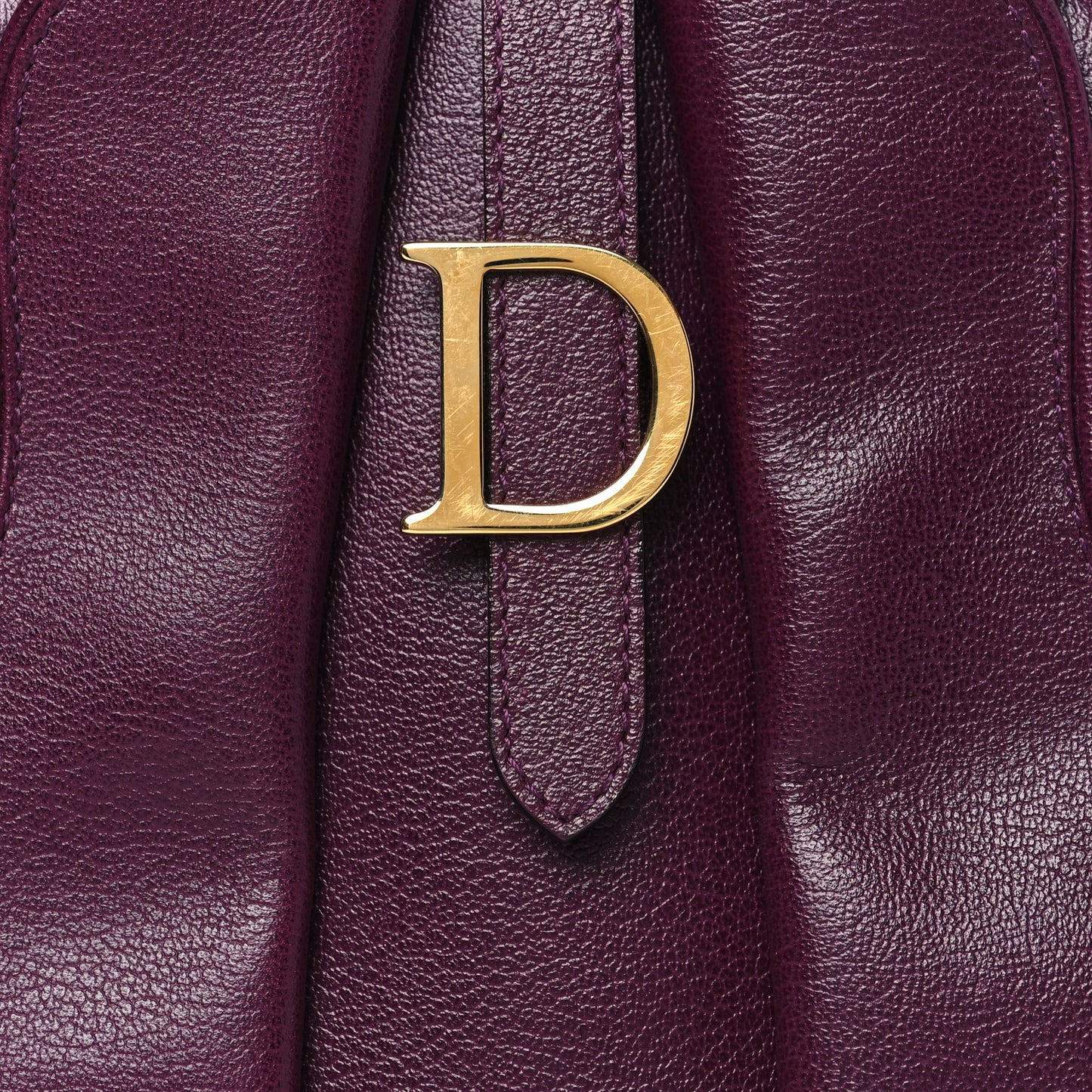 Calfskin Mini Saddle Bowler Purple