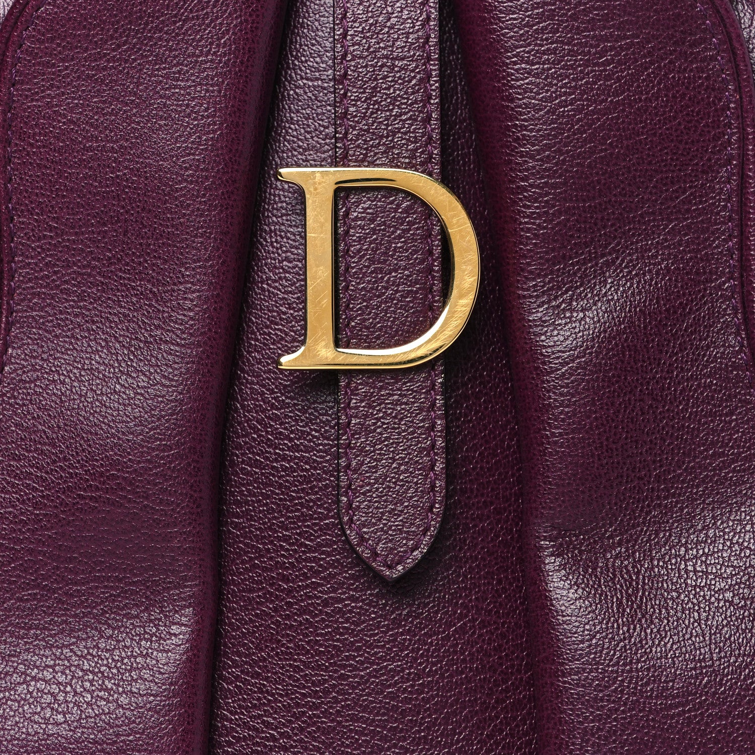 Christian Dior Calfskin Mini Saddle Bowler Purple 8 of 13