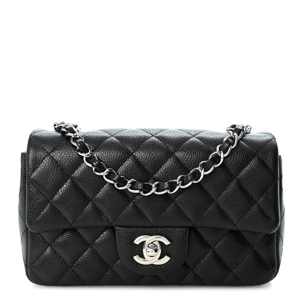 Caviar Quilted Mini Rectangular Flap Black