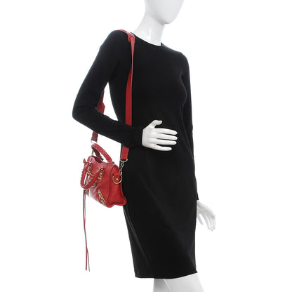 Balenciaga Chevre Gold Metallic Edge Hardware Mini City Rouge Grenade 2 of 8