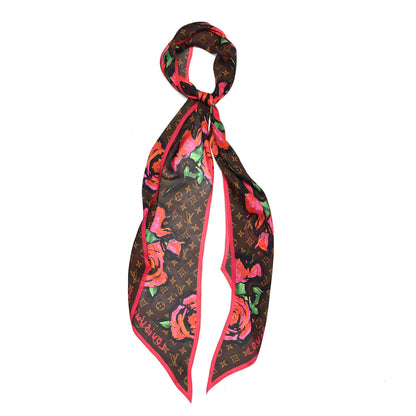 Louis Vuitton Silk Monogram Roses Scarf Marron 1 of 6