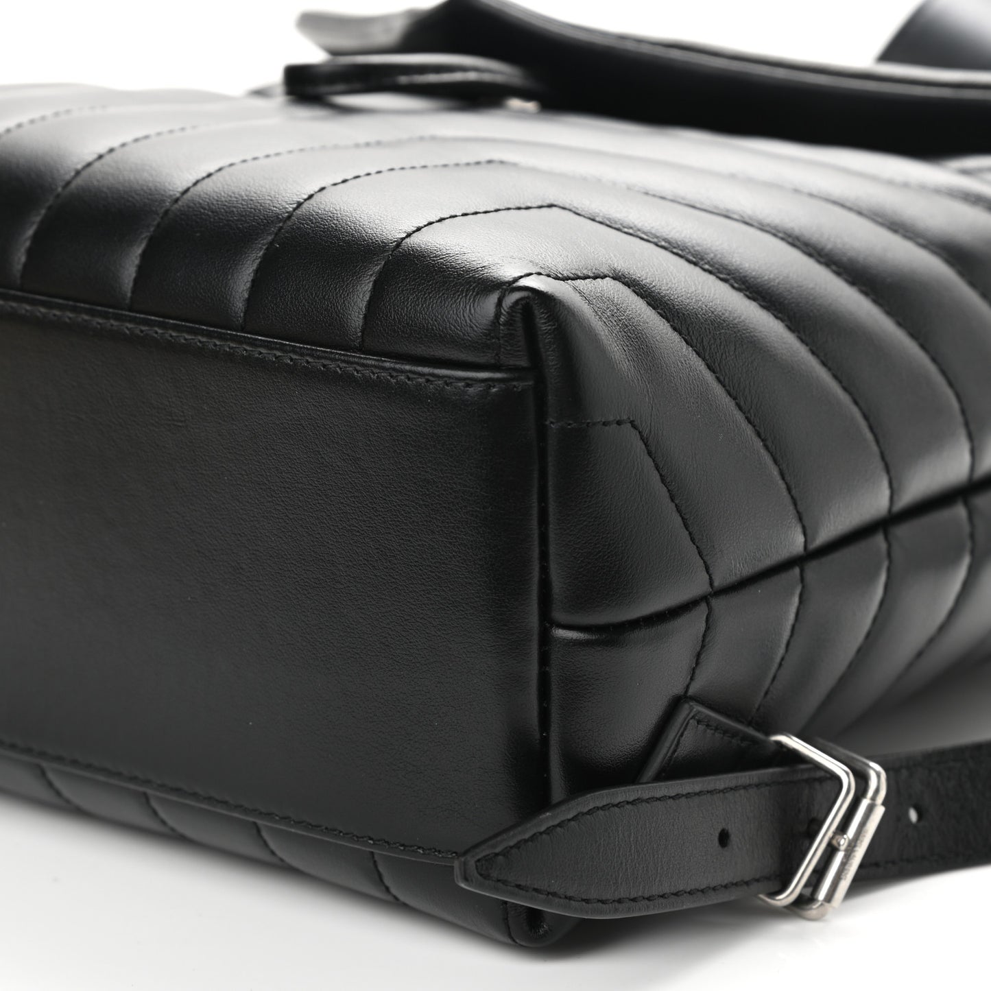Calfskin Y Quilted Monogram Small Loulou Backpack Black