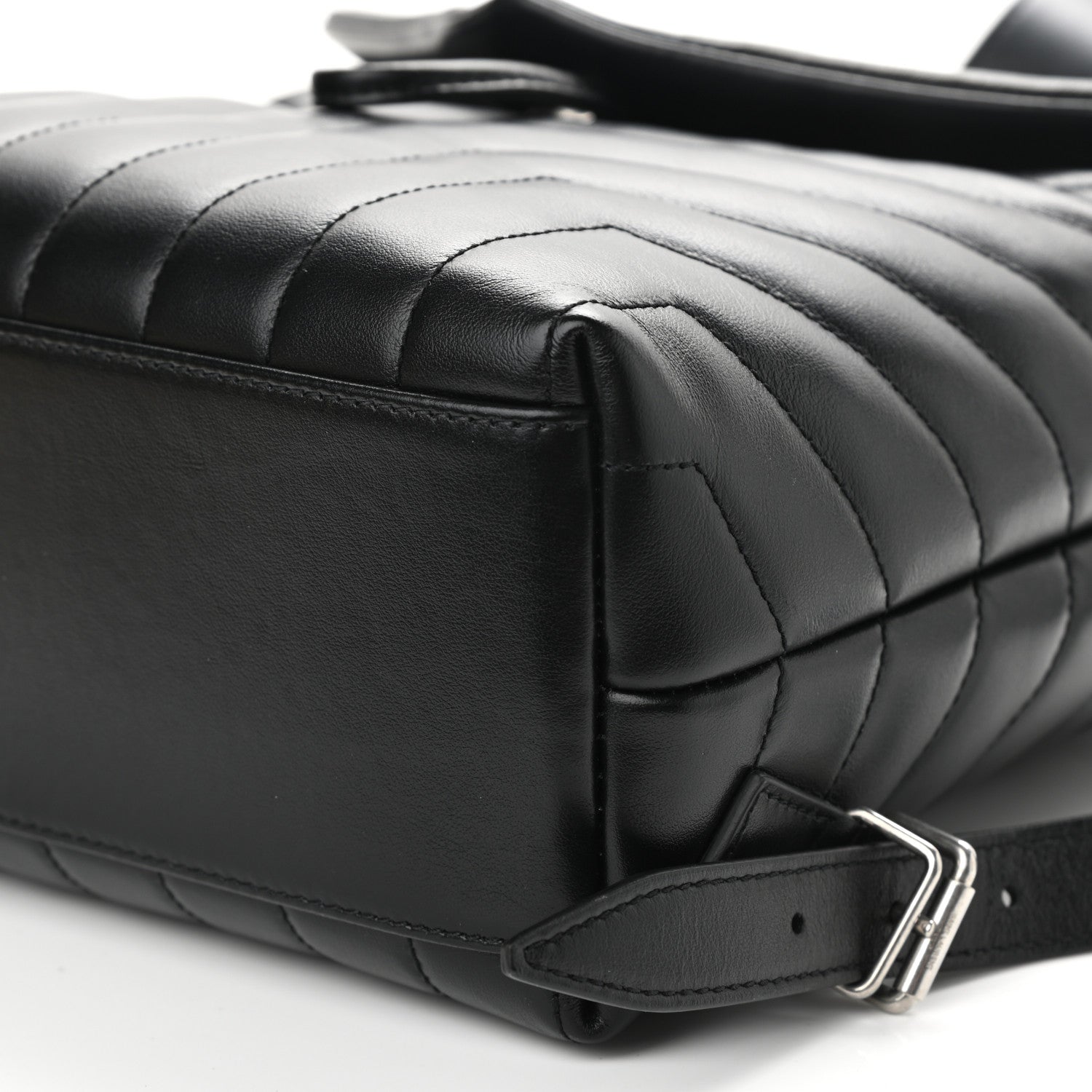 Saint Laurent Calfskin Y Quilted Monogram Small Loulou Backpack Black 9 of 9