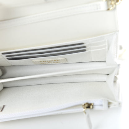 Chanel Calfskin Quilted Pearl Mini Wallet On Chain WOC White 5 of 11
