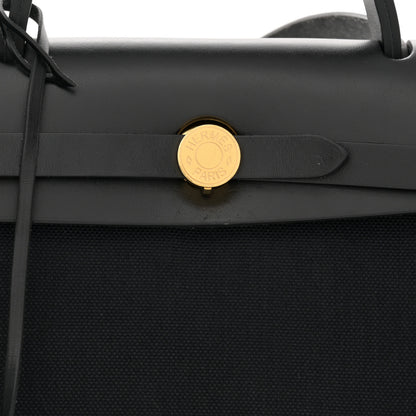 Hermes Military Toile Vache Hunter Herbag Zip PM 31 Black 9 of 14