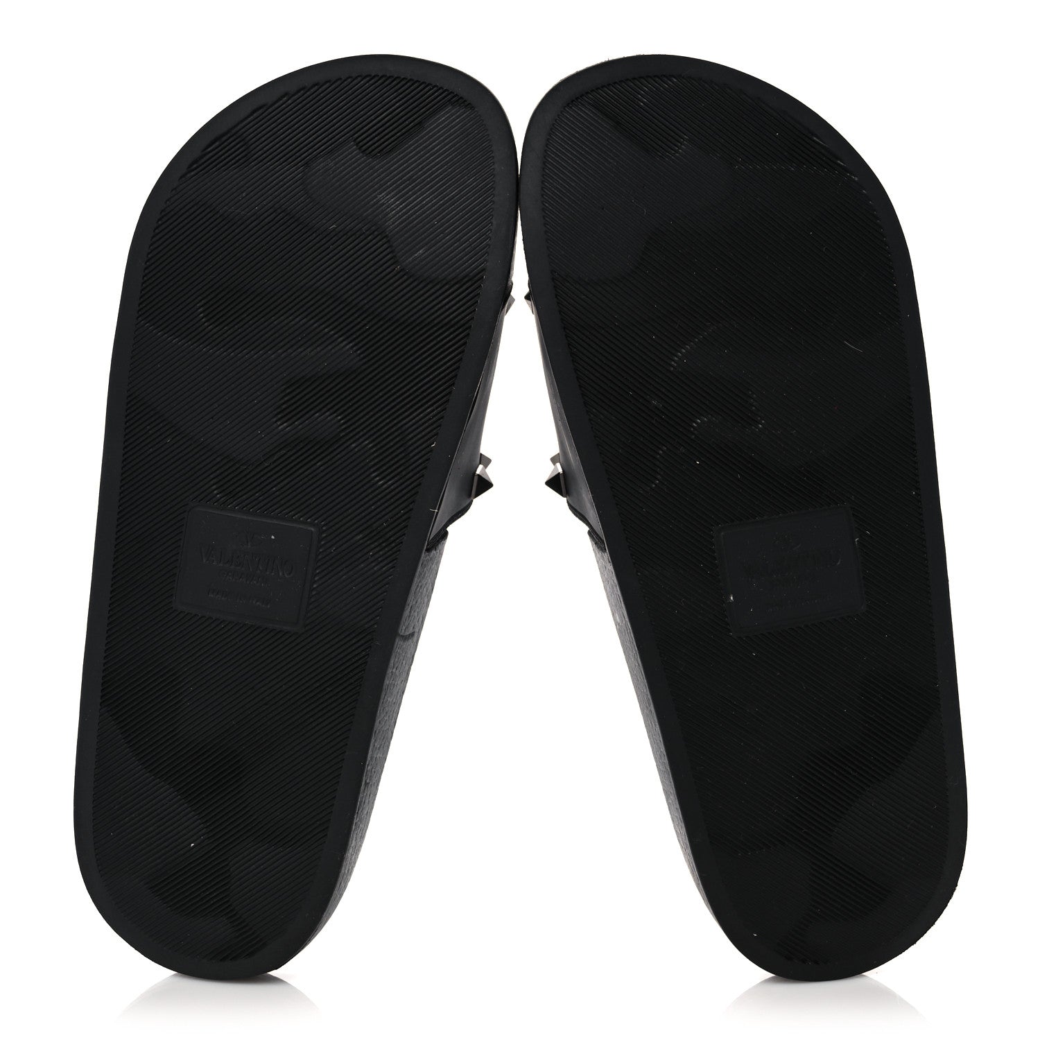 Valentino Garavani Rubber Rockstud Slide Sandals 38 Black 5 of 12