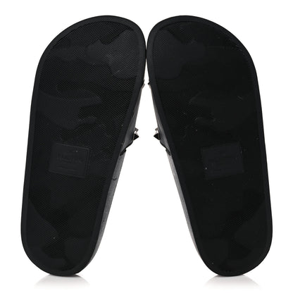 Valentino Garavani Rubber Rockstud Slide Sandals 38 Black 5 of 12