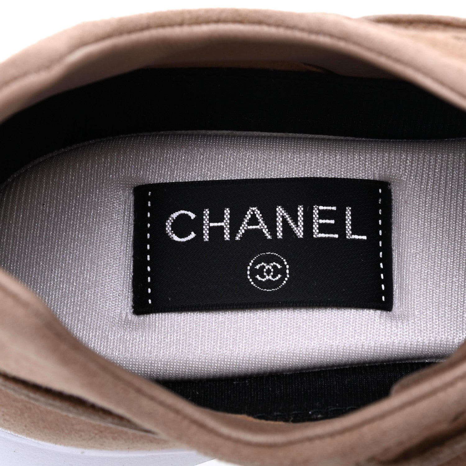 Chanel Suede Goatskin CC Sneakers 39 Dark Beige 7 of 9