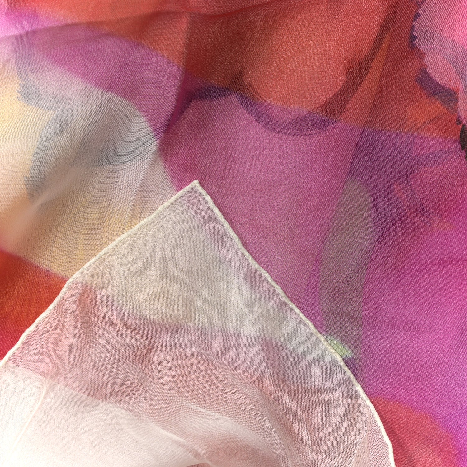 Chanel Silk Floral Print Scarf Stole 4 of 4
