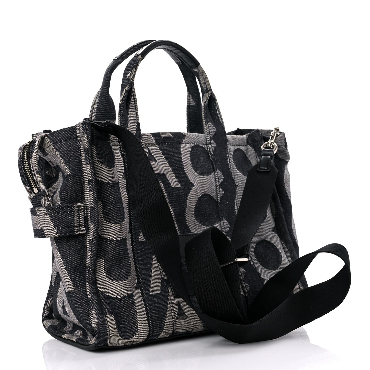 Denim Jacquard Medium The Monogram Tote Bag Denim Blue