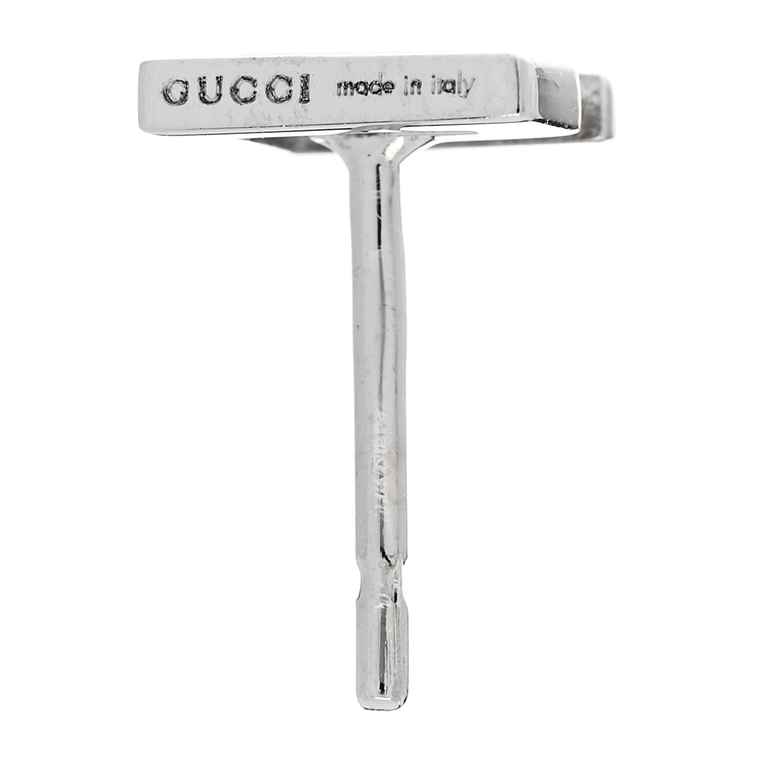 Gucci 18K White Gold G Square Stud Earrings 4 of 6