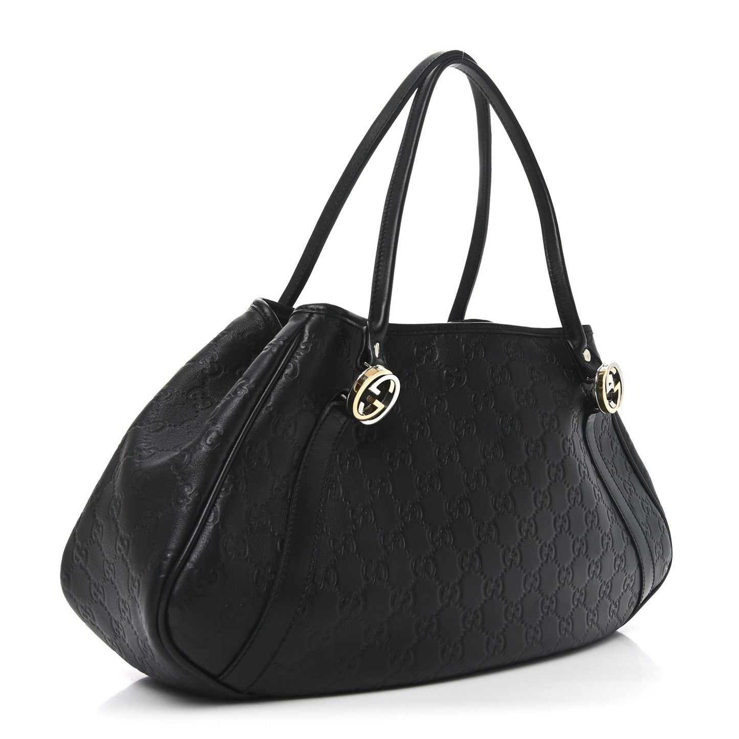 Guccissima Medium GG Twins Shoulder Bag Black