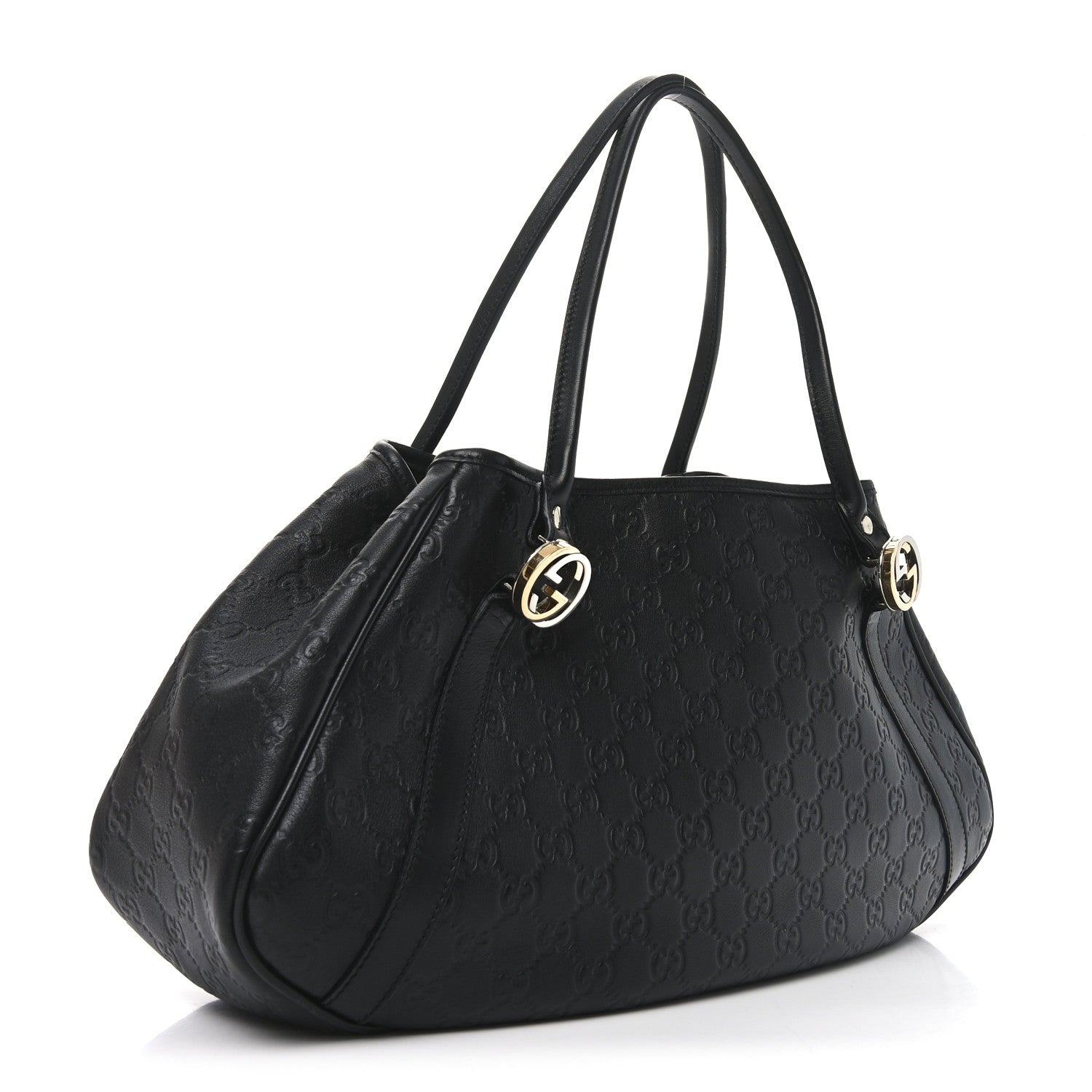 Gucci Guccissima Medium GG Twins Shoulder Bag Black 2 of 9