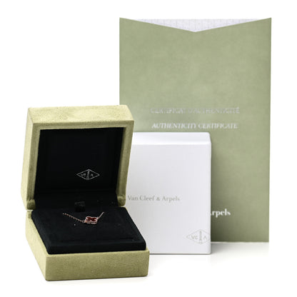 Van Cleef & Arpels 18K Rose Gold Carnelian Sweet Alhambra Bracelet 6 of 6