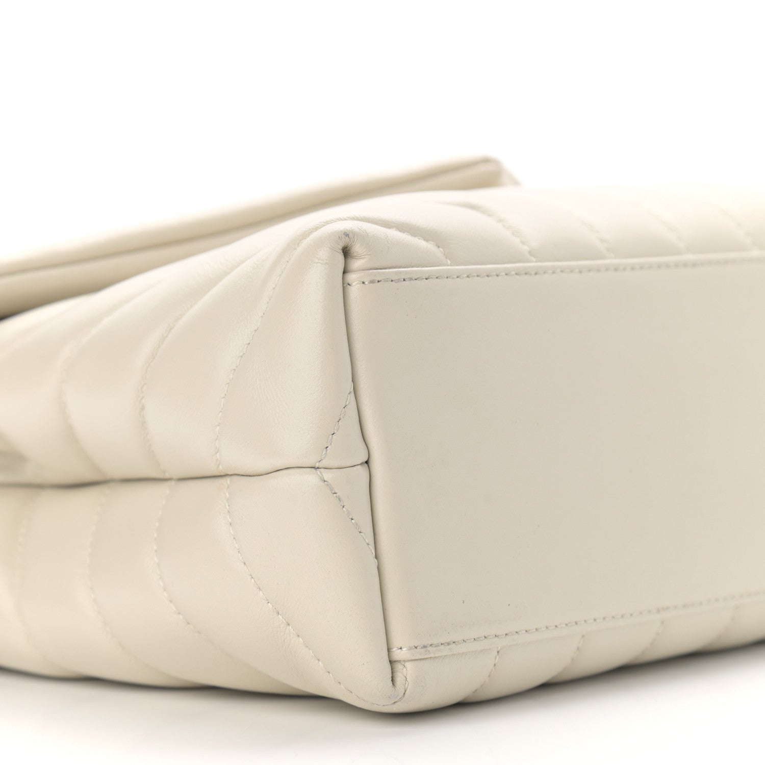 Saint Laurent Calfskin Y Quilted Monogram Small Loulou Chain Satchel Crema Soft 9 of 12