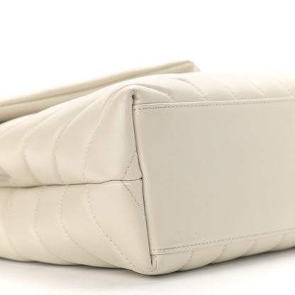 Saint Laurent Calfskin Y Quilted Monogram Small Loulou Chain Satchel Crema Soft 9 of 12