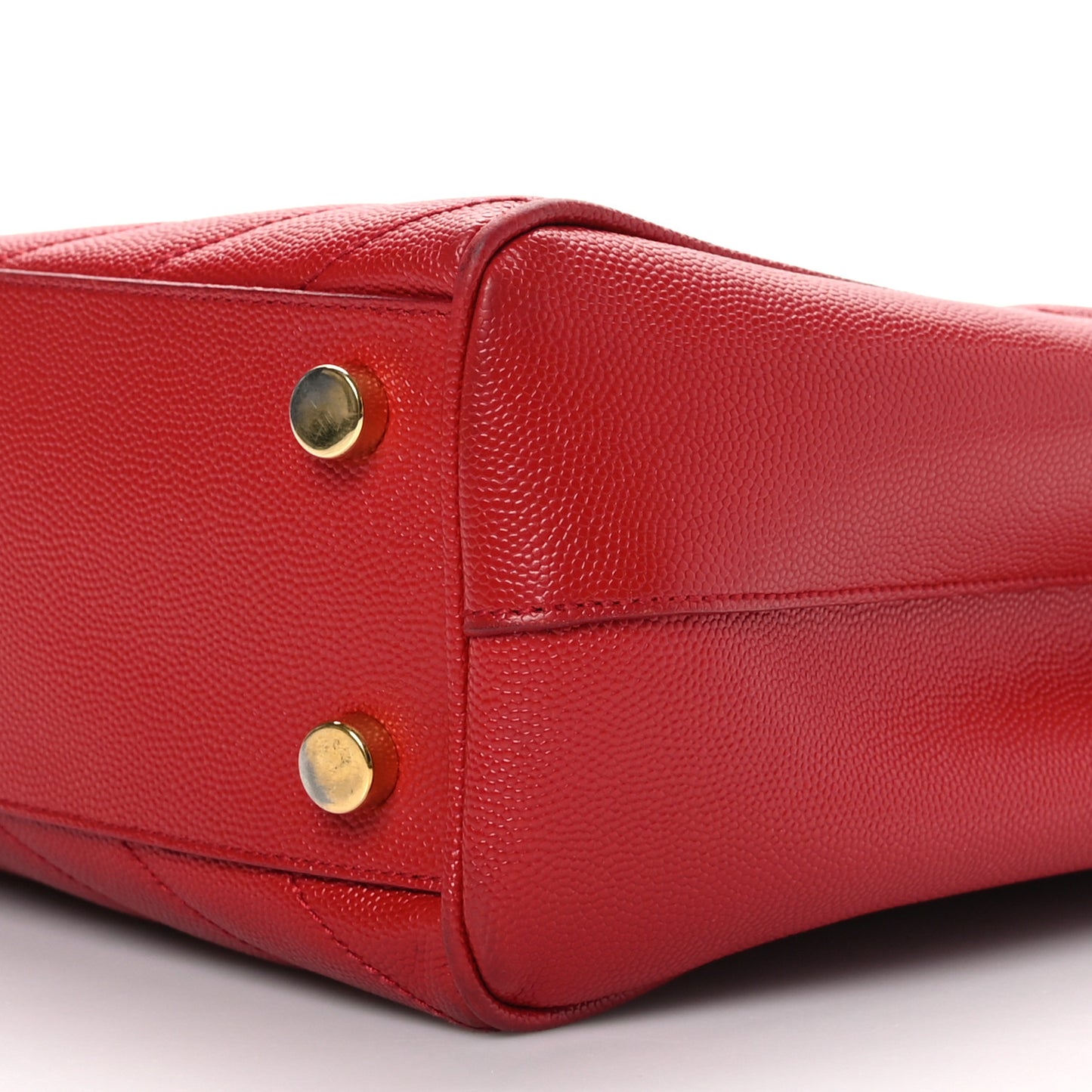 Grain De Poudre Matelasse Chevron Monogram Shopping Bag Red