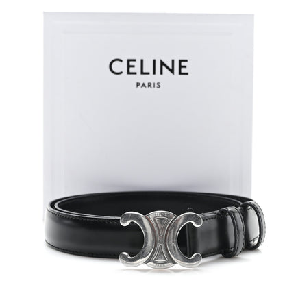 Celine Taurillon Calfskin Medium 25mm Triomphe 80 32 Belt Black 6 of 7