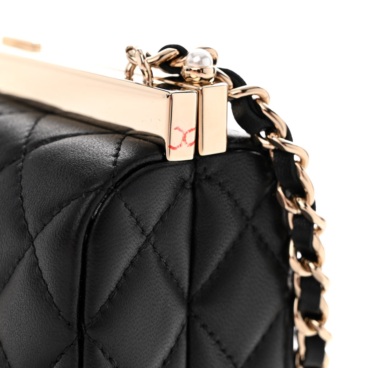 Chanel Lambskin Quilted Pearl CC Vanity Case Black 11 of 12