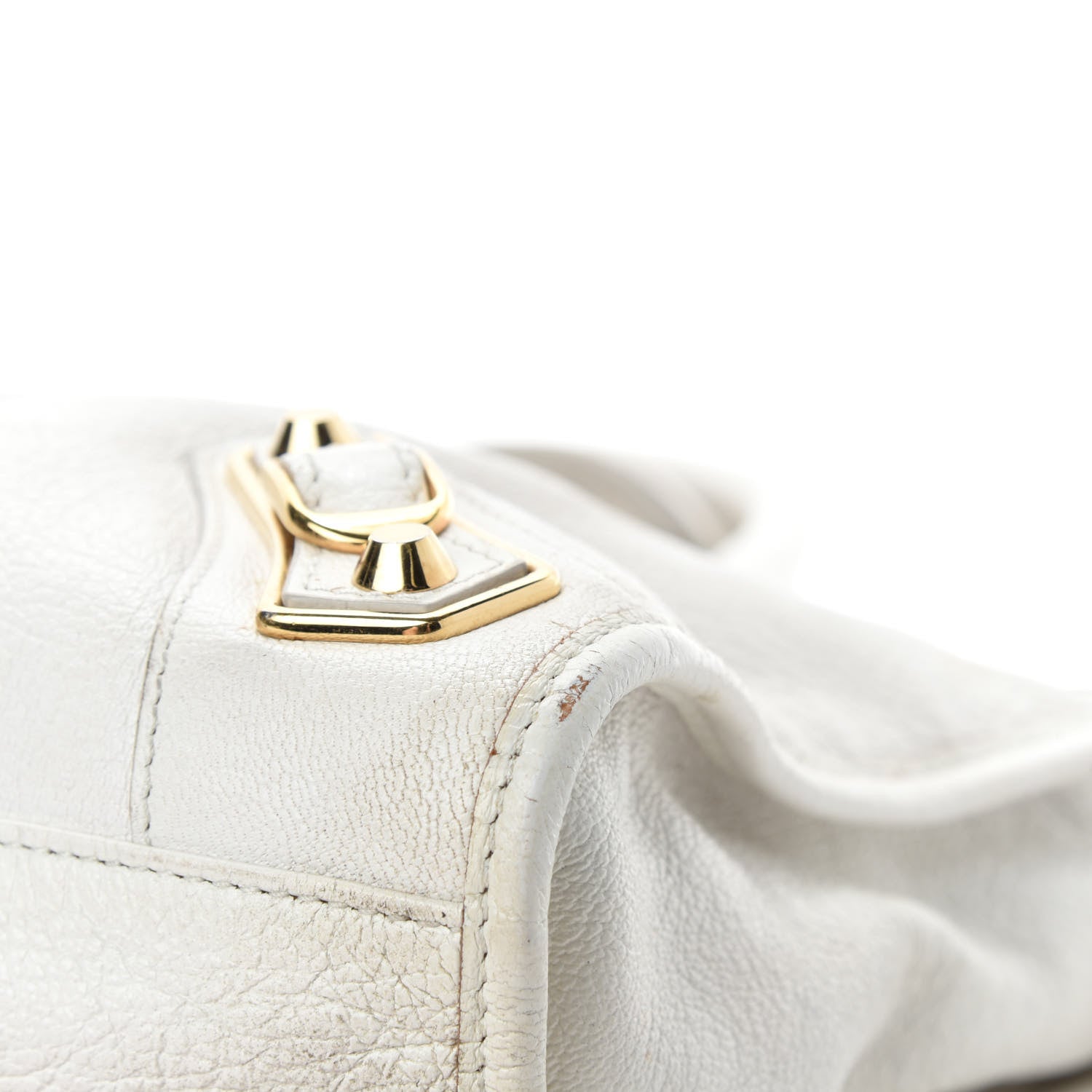 Balenciaga Chevre Gold Metallic Edge Hardware City White 9 of 15
