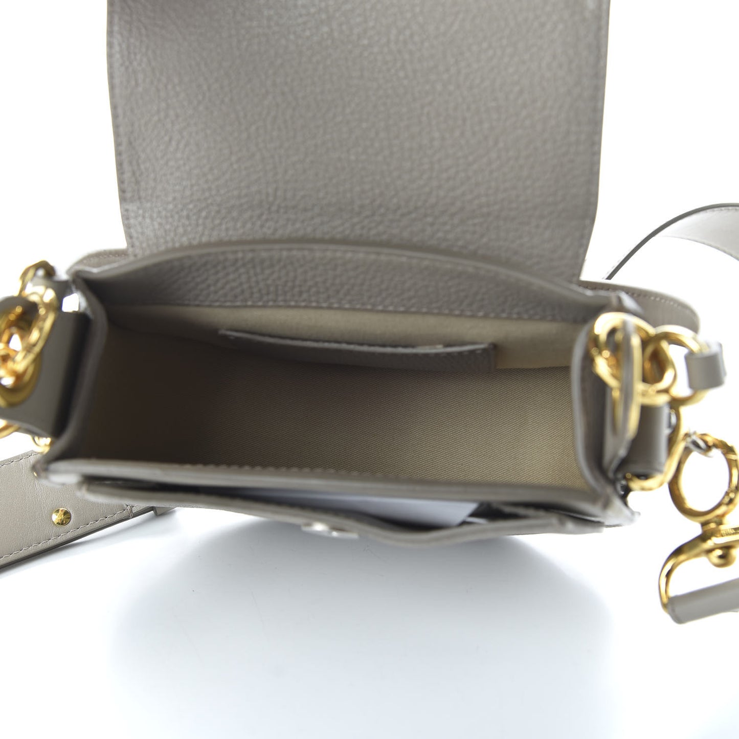 Grained Calfskin Small Tess Bag Motty Grey