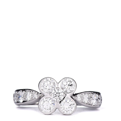 Van Cleef & Arpels 18K White Gold Diamond Arno Ring 49 4.75 1 of 5